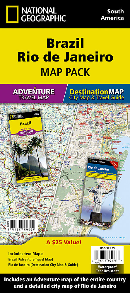 National Geographic Brazil / Rio de Janeiro Adventure Map Bundle Pack AD01021137B