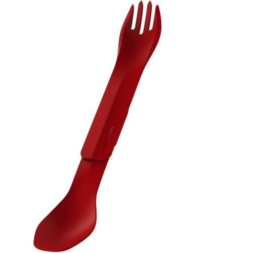 Humangear GoBites Duo Spoon/Fork Combo Utensil Red - Sturdy BPA-Free Nylon