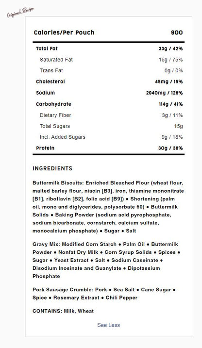 Mountain House Classic Biscuits and Gravy 54487