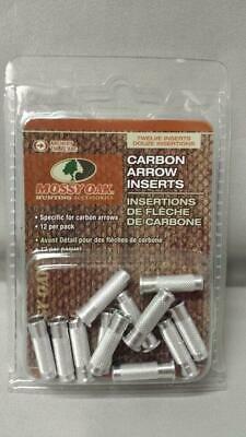 Mossy Oak Carbon Arrow Inserts 12-Pack MO-CAI for Field Points & Broadheads