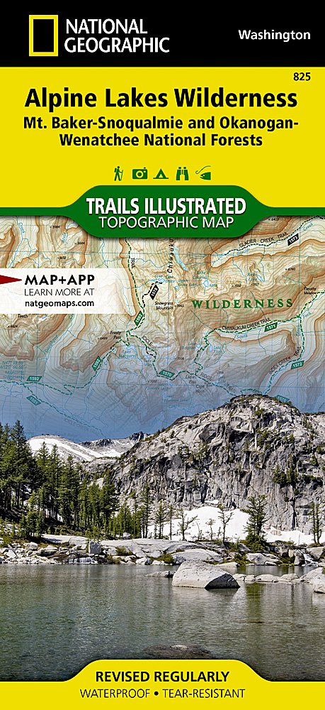 National Geographic Trails Illustrated WA Alpine Lakes Wilderness Area Map 825