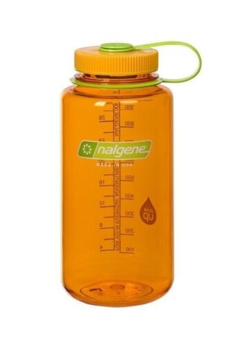 Nalgene Wide Mouth 32oz Loop Top Water Bottle Clementine w/Orange Lid BPA Free