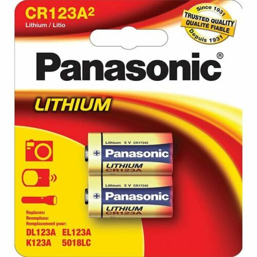 Panasonic CR123A Lithium 3V Camera Photo Battery 2-Pack CR17345-DL/EL123A-K123A