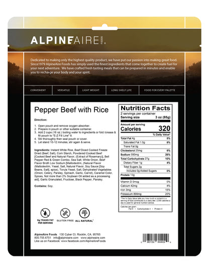 AlpineAire Pepper Beef with Rice 60402