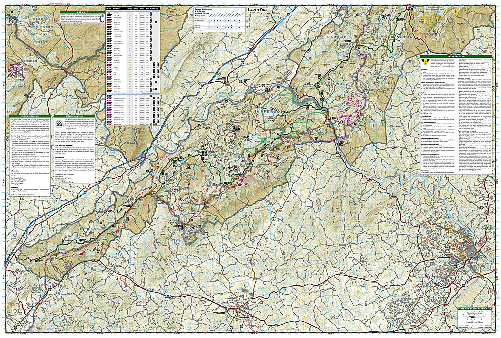 National Geographic Trails Illustrated VA Lexington Blue Ridge Mountains Map TI00000789