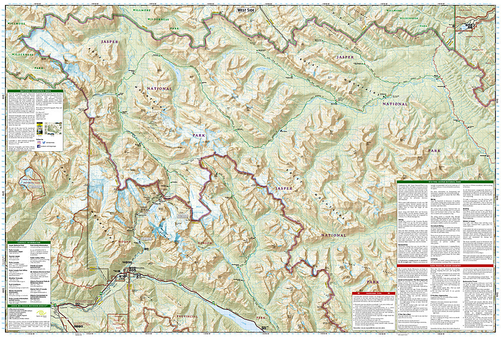 National Geographic Trails Illustrated Alberta/BC Canada Jasper North Map TI00000903