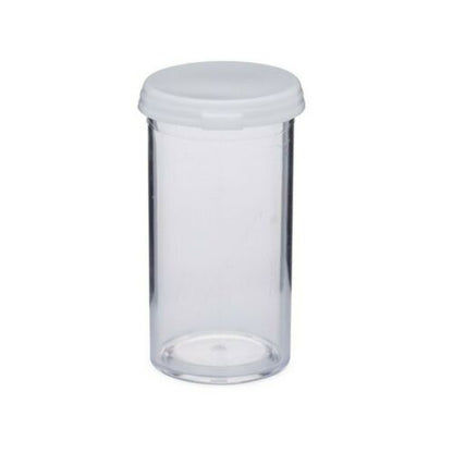 Multipurpose 2.2" T x 1" D 26ml Clear Plastic Vial / Bottle w/White Snap Cap