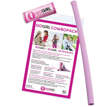 GoGirl Female Urination Device & 12" Extension Tube Combo Pack Pink GG-PL-PK-6