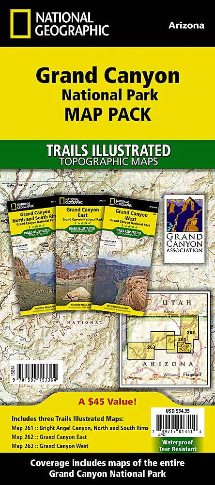 National Geographic AZ Grand Canyon Map Pack Bundle TI01020512B