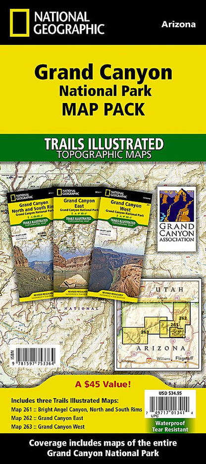 National Geographic AZ Grand Canyon Map Pack Bundle TI01020512B