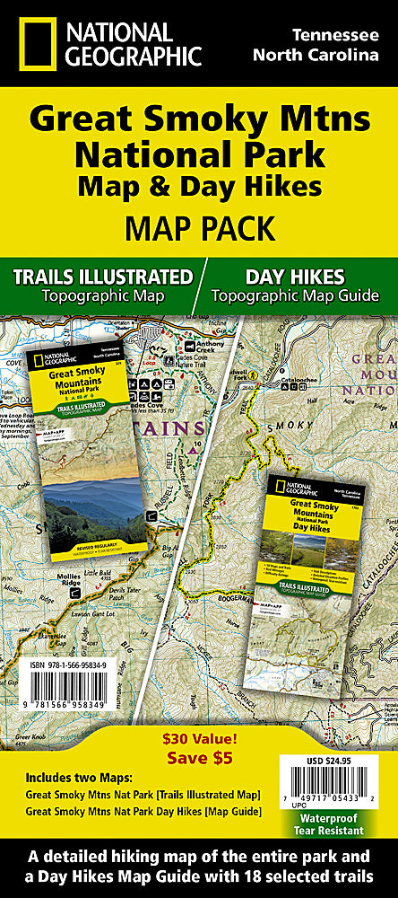 Great Smoky Mtns Nat Park Map & Day Hikes Bundle TI01021216B