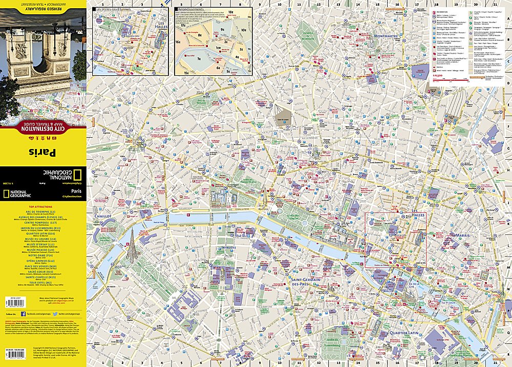 National Geographic City Destination Map Paris France DC00620512