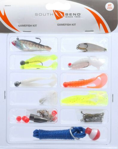 South Bend Fishing 47-Piece Gamefish Lure Kit w/ Hooks Sinkers Swivels Stringer