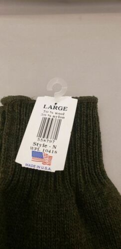 Newberry Knitting Wool/Nylon Blend Liner Gloves Pair Size L Forest Green Glove