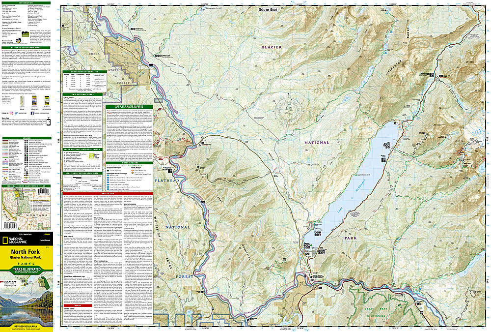 National Geographic MT Glacier Waterton Map Bundle TI01020577B