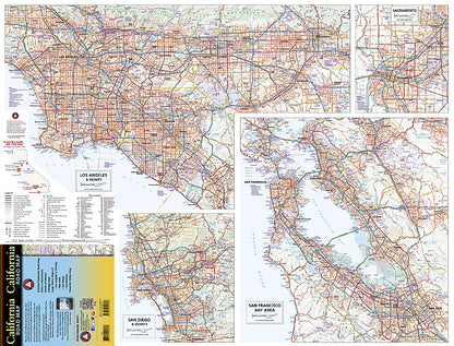 National Geographic Benchmark California CA Recreation Map BE0BENCARD