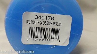 Specialized Big Mouth 24oz Bicycle Water Bottle Clear Blue Tracks w/Clear Lid