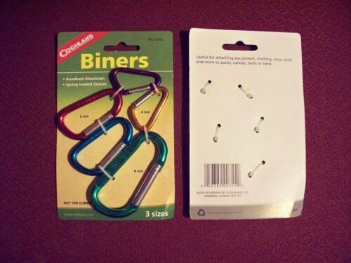 Coghlan's Multi-Pack Biners 5 Carabiners Backpacking Coghlans Model 0355