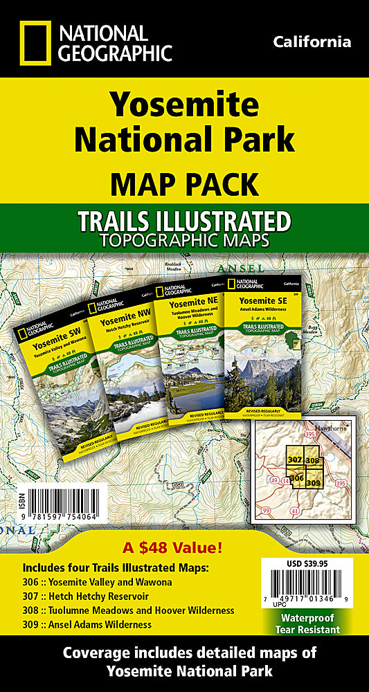 National Geographic CA Yosemite Park Map Pack Bundle TI01020584B