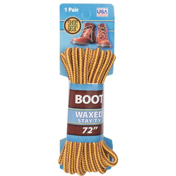 Shoe Gear Waxed Boot Laces 72" Brown / Gold 311-02