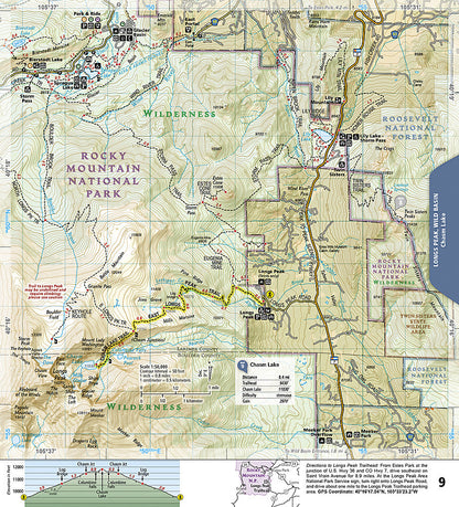 National Geographic TI Rocky Mountain National Park Day Hikes Topo Map Guide TI00001701