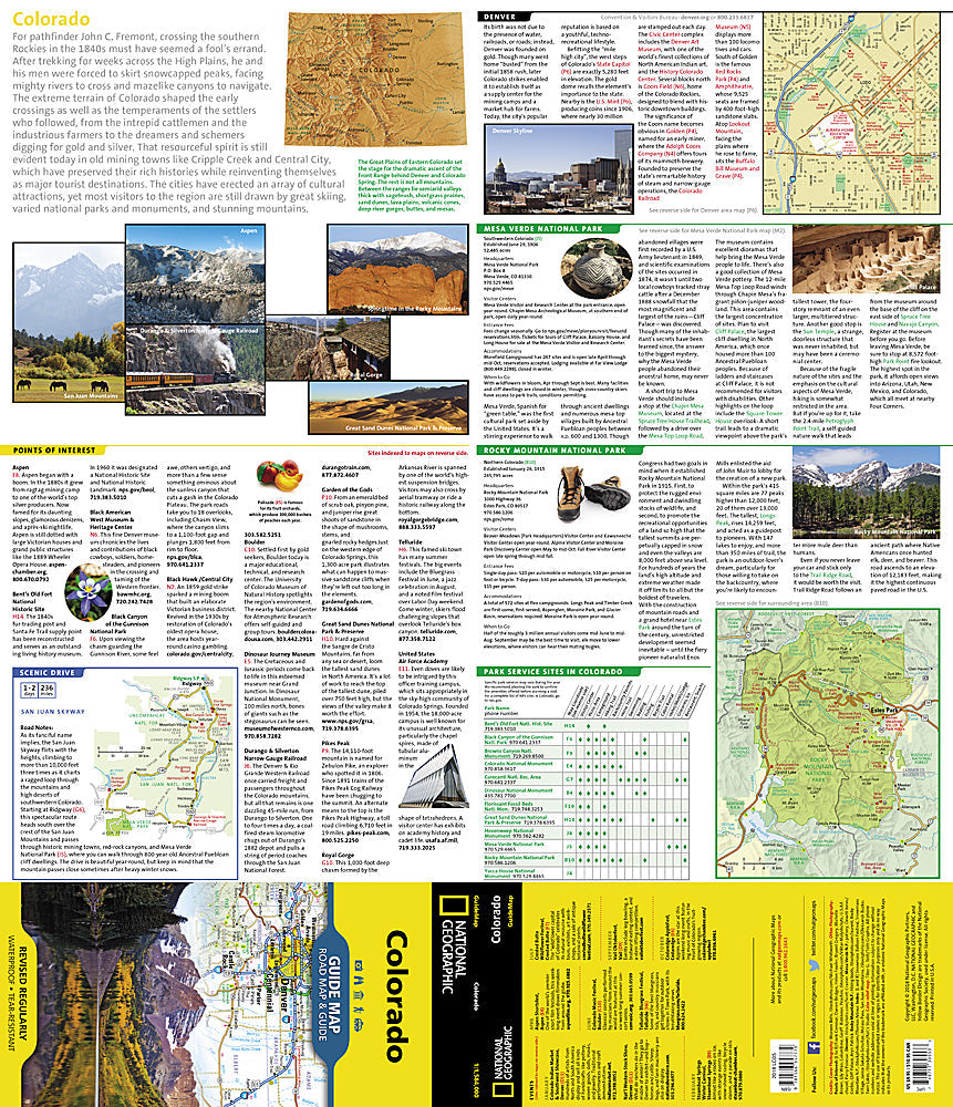National Geographic Guide Map Colorado Road Map & Travel Guide GM00620553