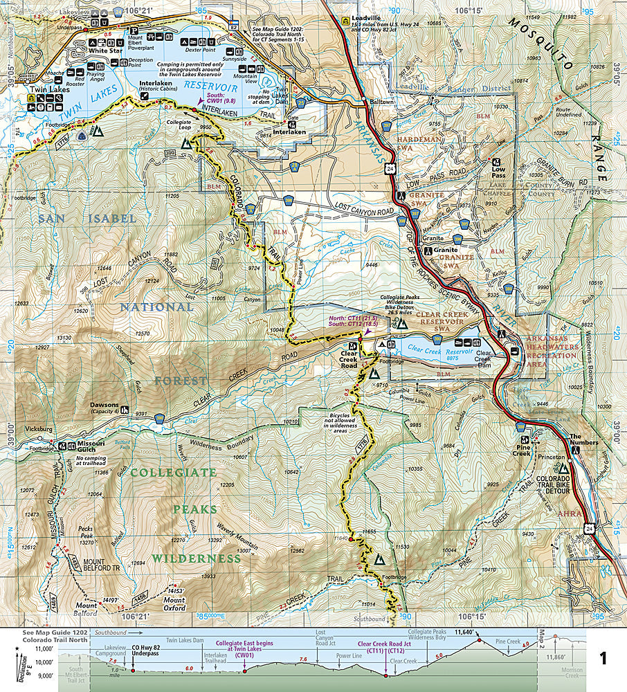 National Geographic TI Colorado Trail Collegiate Loop Topographic Map Guide TI00001203