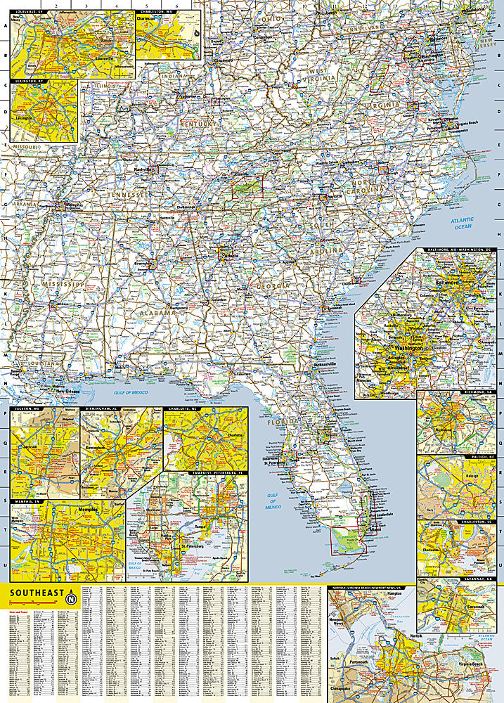 National Geographic Guide Map Southeastern USA Road Map & Travel Guide GM00620511