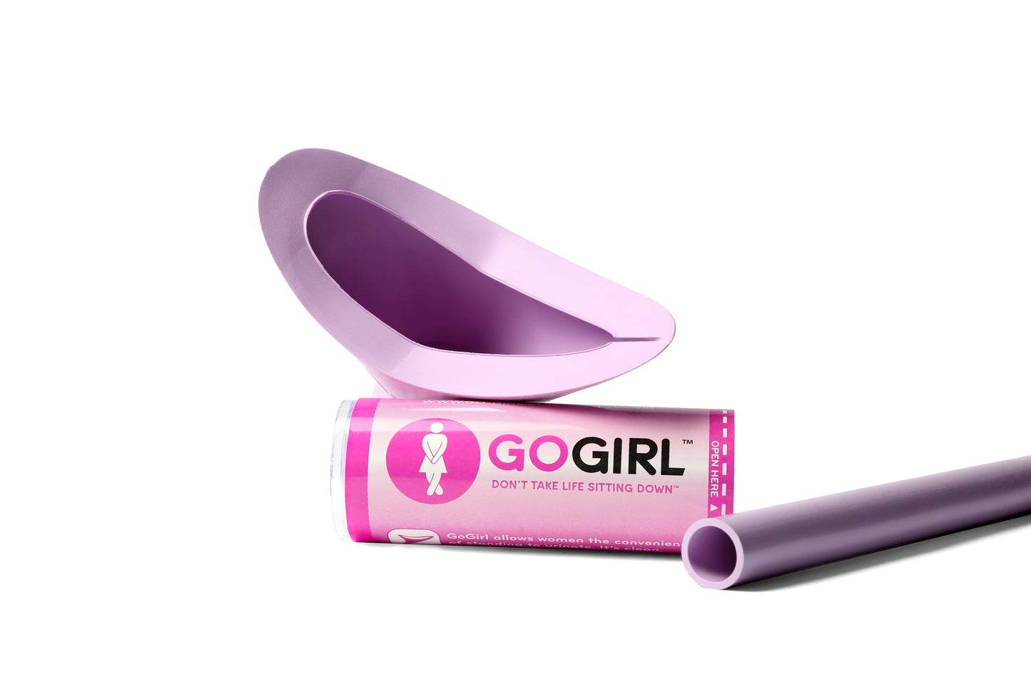 GoGirl Female Urination Device & 12" Extension Tube Combo Pack Pink GG-PL-PK-6