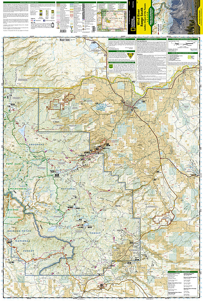 National Geographic Wind River Range Map Pack Bundle TI01021281B