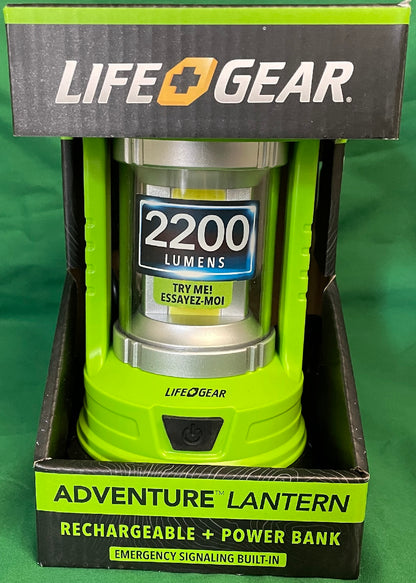 Life Gear 2,200-Lumen USB Rechargeable Lantern and Power Bank 41-3992