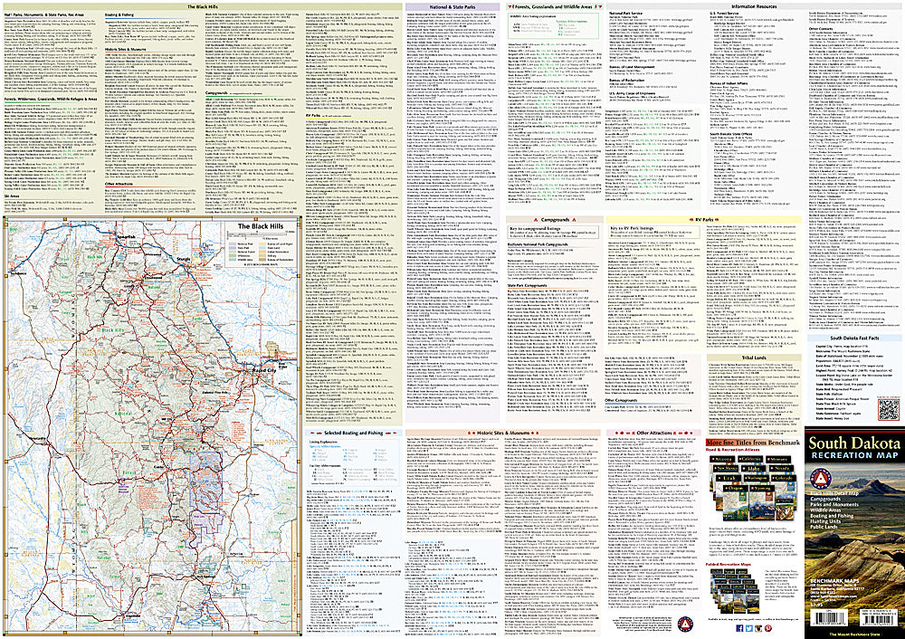 National Geographic Benchmark South Dakota SD Recreation Map BE0BENSDRM