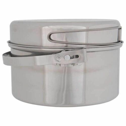 Olicamp AK 3 Qt Stainless Steel Mess Kit Cookset w/Pot--Fry Pan Lid--Stuff Sack