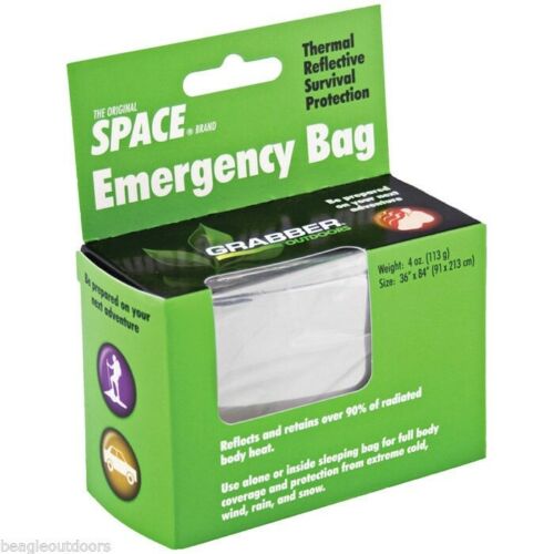 Grabber Outdoors Space Emergency Thermal Bag/Bivy 36"x84" Silver 6913SBEB