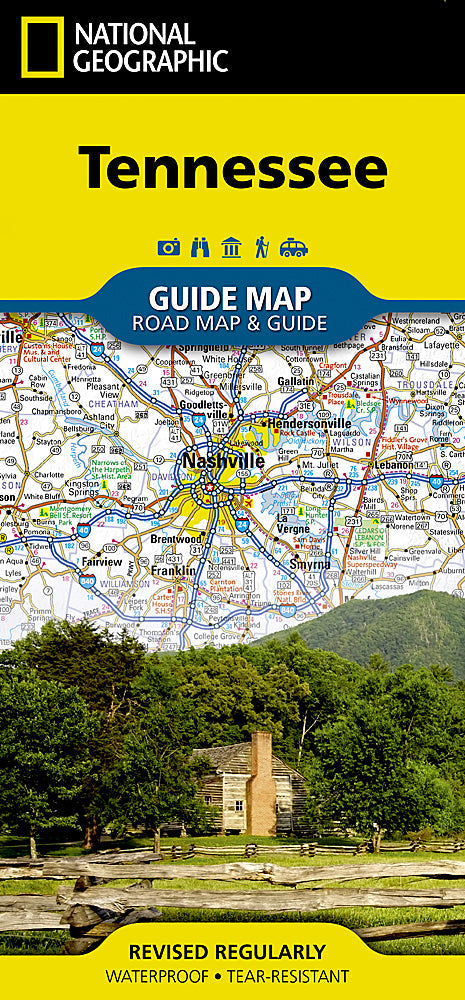 National Geographic Guide Map TN Tennessee Road Map & Travel Guide GM01020337
