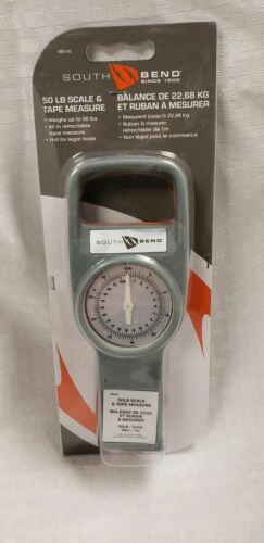 South Bend Fishing 50lb Dial Scale w/40" Tape Measure / Ruler, Shows Lbs & Kg