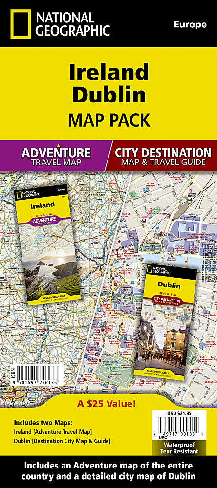 National Geographic Ireland / Dublin Adventure Map Bundle Pack AD01021141B