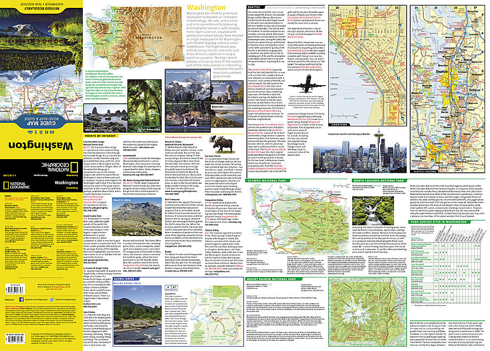National Geographic Guide Map Washington Road Map & Travel Guide GM01020481