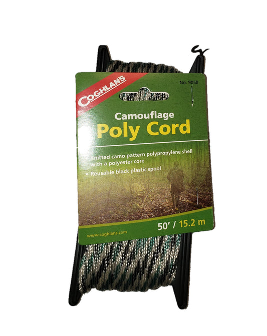 Coghlan's Camo Polypropylene Cord 50 Feet Braided Rope w/Spool Coghlans 9050