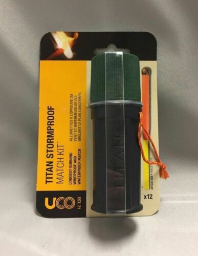 UCO Titan Stormproof Match Kit w/12 Windproof Matches/Waterproof Case 3 Stikers