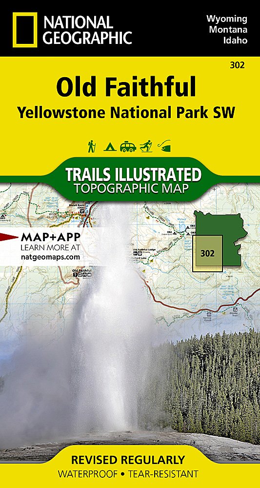 National Geographic Trails Illustrated WY SW Yellowstone Old Faithful Map TI00000302