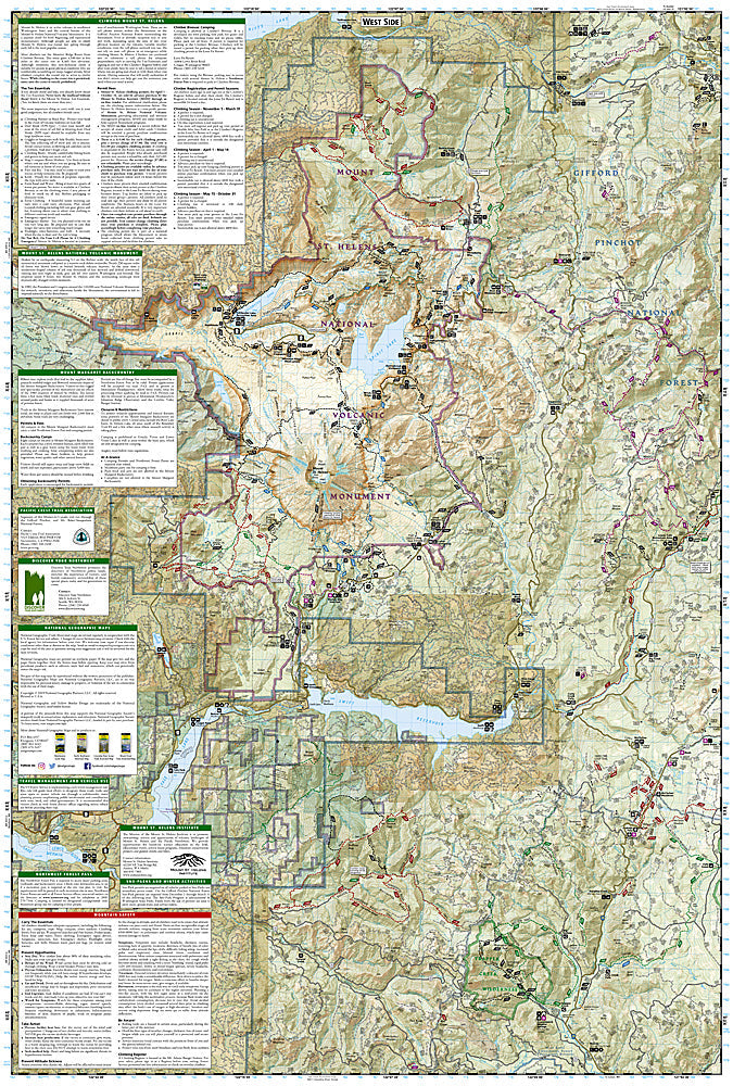 National Geographic Trails Illustrated WA Mt St Helens/ Mt Adams/Gifford Map 822