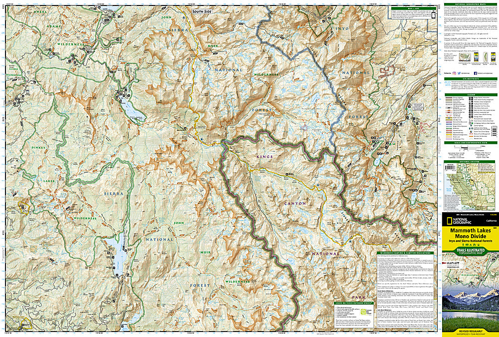 National Geographic Trails Illustrated CA Mammoth Lakes/Mono Divide Map TI00000809