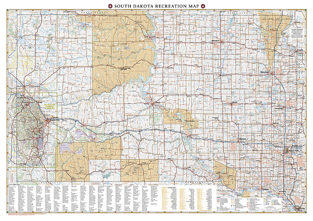 National Geographic Benchmark South Dakota SD Recreation Map BE0BENSDRM