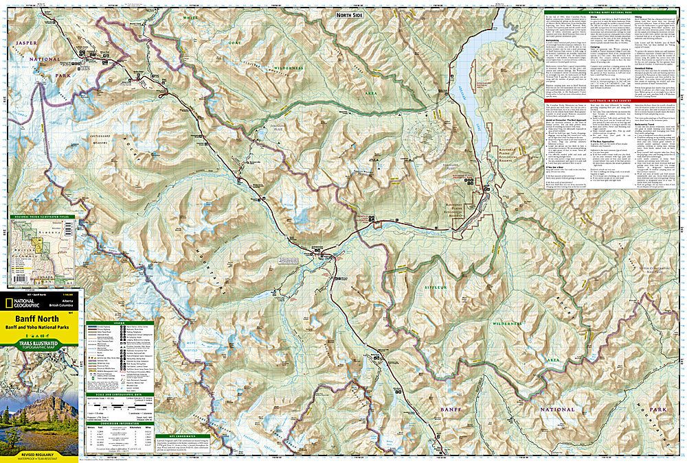 National Geographic Trails Illustrated Alberta/BC Canada Banff North Map TI00000901