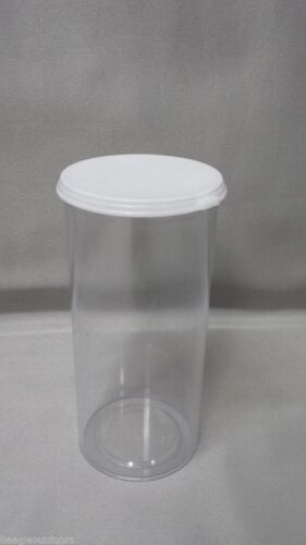 Multipurpose 4.4" H x 1.88" D 177ml Clear Plastic Vial / Bottle w/White Snap Cap