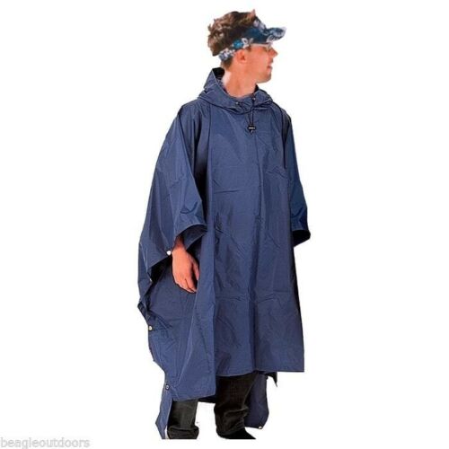 Liberty Mountain Nylon Backpacker Poncho w/Hood & Backpack Extension Navy Blue