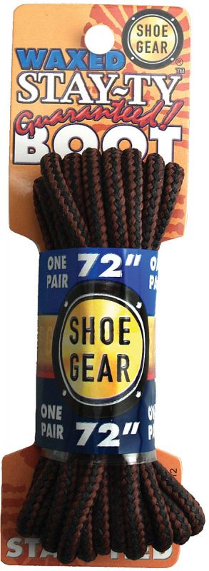 Shoe Gear Waxed Boot Laces 72" Brown / Black 311-12