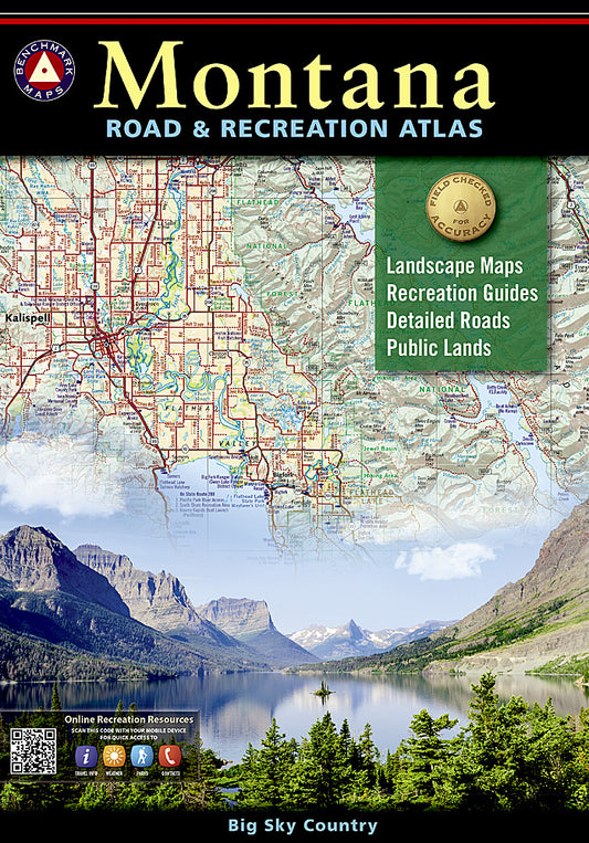 National Geographic Benchmark Montana Road & Recreation Atlas Map BE0BENMTAT