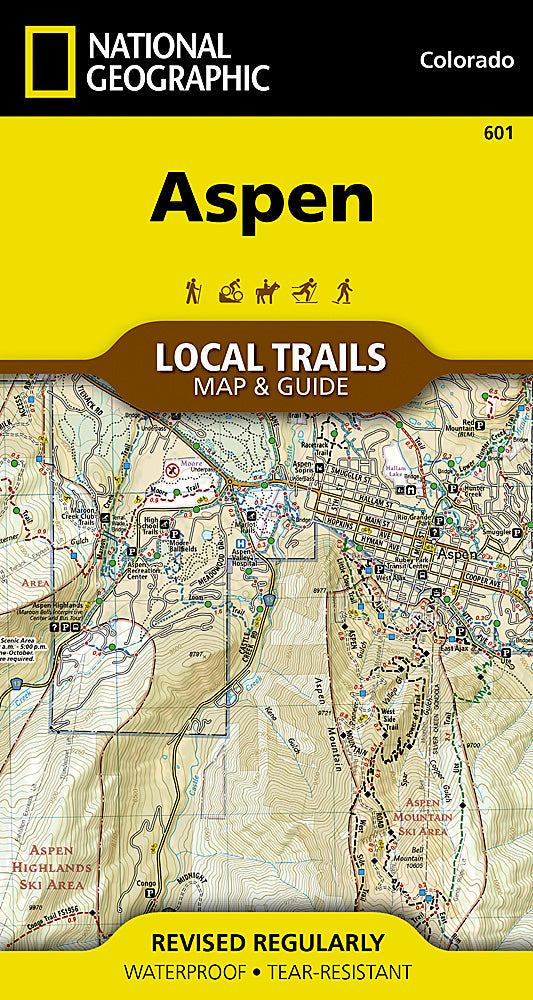 National Geographic Trails Illustrated Aspen CO Local Trails Topo Map & Guide TI00000601